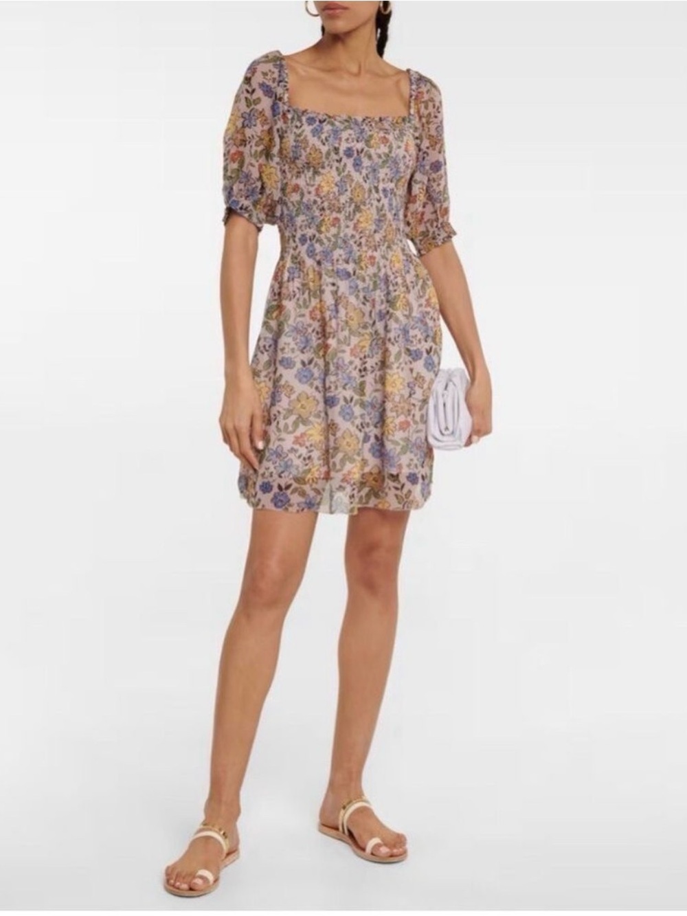 Velvet by Graham & Spencer Estelle Floral Crêpe Minidress Large